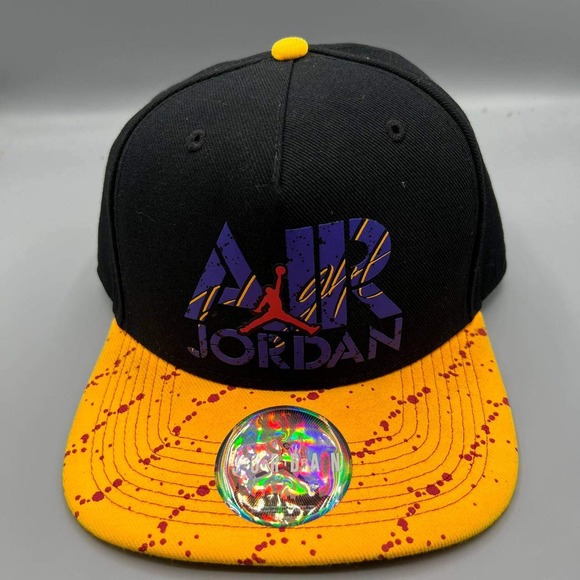 Air Jordan Flight Hat Men Black Yellow Jumpman Snap Back Cap